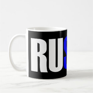 Word RUSSIA in tricolor colour flag of the country Coffee Mug