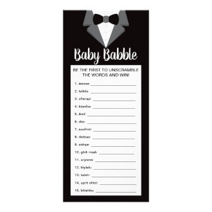 Word Scramble Baby Shower Game, 25 Pack Rack Card