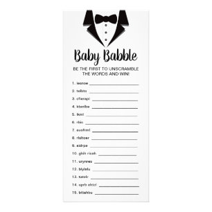 Word Scramble Baby Shower Game, 25 Pack Rack Card
