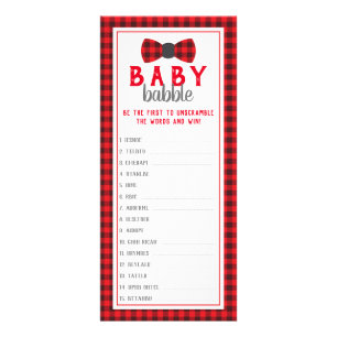Word Scramble Baby Shower Game, Buffalo Rack Card