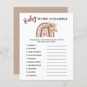 Word Scramble   Boho Rainbow Baby Shower Game