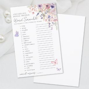 Word Scramble Butterfly Wildflower Bridal Shower