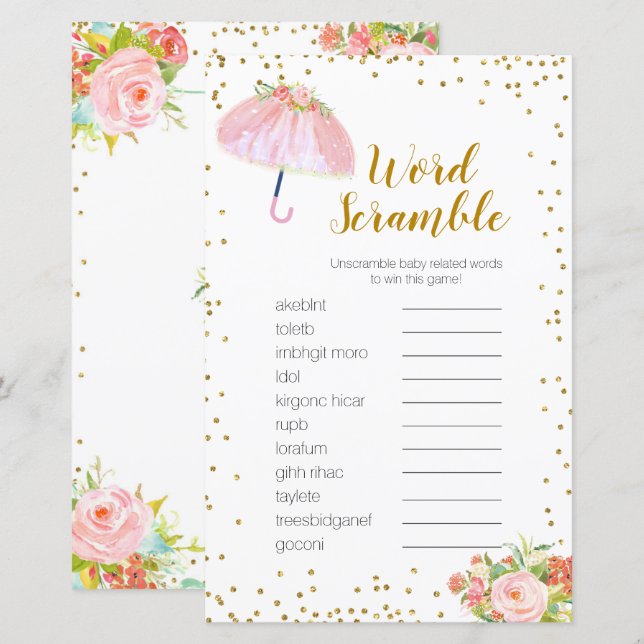 Word Scramble Game April Showers Bring May Flowers (Front/Back)