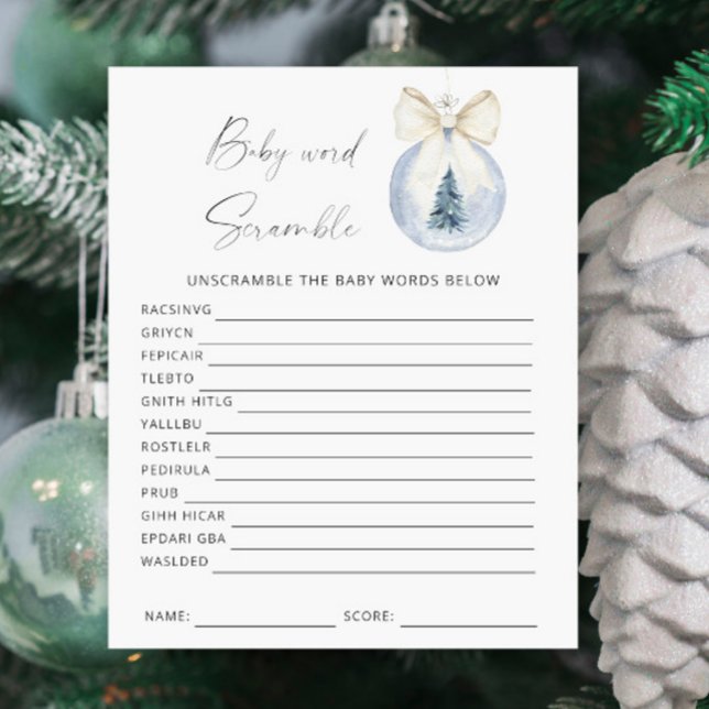 Word scramble - Winter baby shower game (Creator Uploaded)