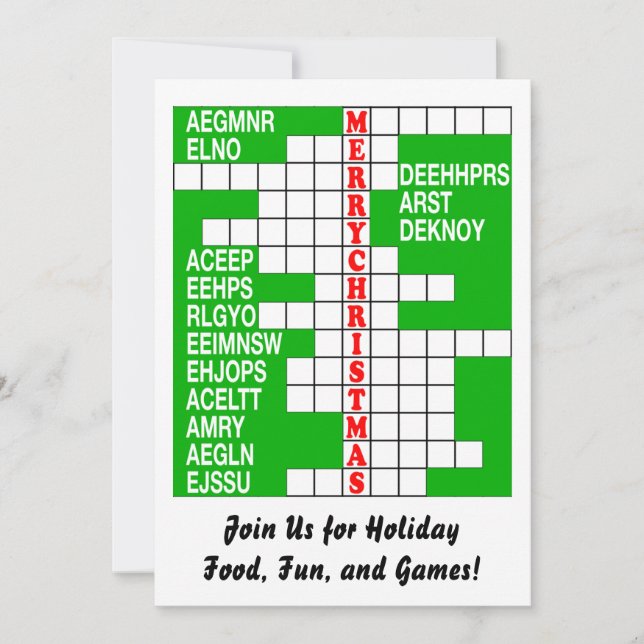 Word Scramble Xmas Invite (Front)
