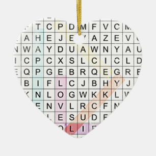 Word Search Ceramic Tree Decoration