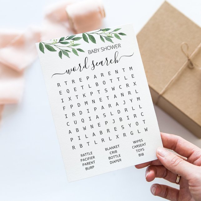 Word search Game Baby Shower party Card (Creator Uploaded)