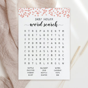 Word search Game Baby Shower party Card