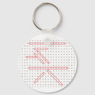 Word Search Geek Key Ring