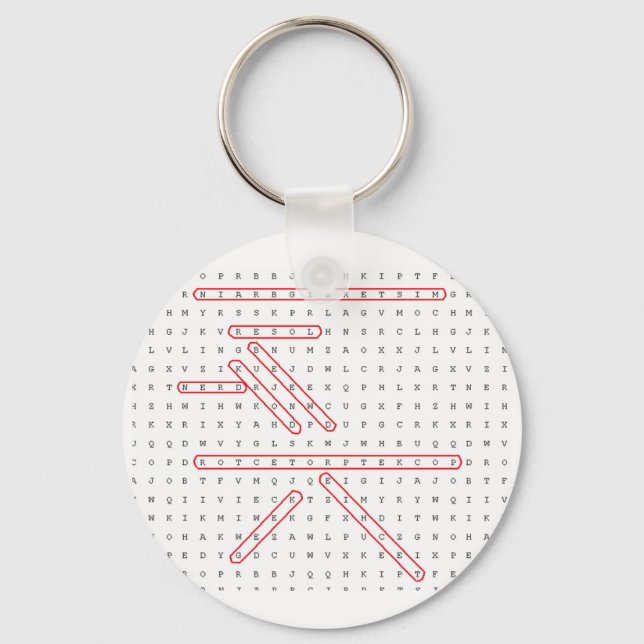 Word Search Geek Key Ring (Front)