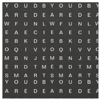 Word Search (Inspirational) black Fabric