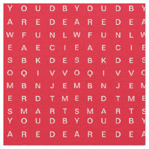 Word Search (Inspirational) red Fabric