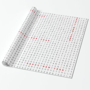 Word Search Puzzle Happy New Year! Wrapping Paper