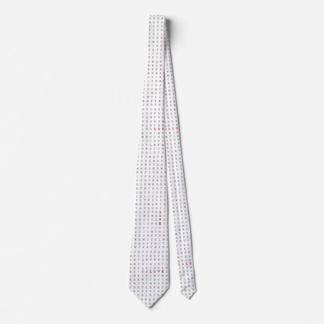 Word Search Puzzle LOVE Tie (Front)