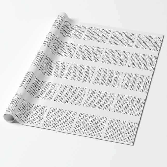 Word Search Wrapping Paper (Unrolled)
