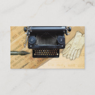 Word Typewriter Writer Author Vintage Antique Business Card
