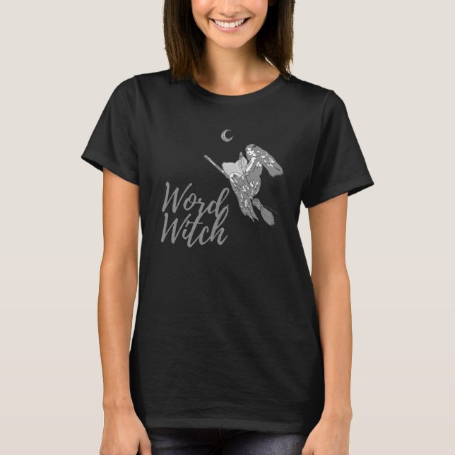 Word Witch T-Shirt - Design 2 (Black) (Front)