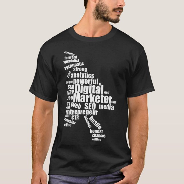 Wordcloud Digital Marketing Digital Marketer T-Shirt (Front)