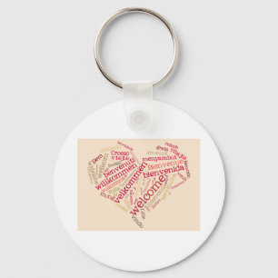wordcloud welcome heart key ring