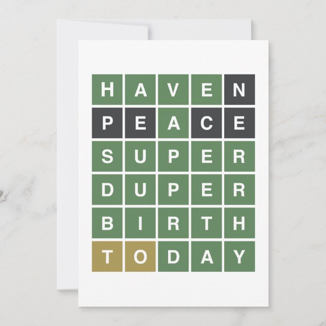 WORDLE Birthday. Have A Super Duper Birthday. Holiday Card (Front)