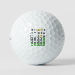 Wordle Happy Father's Day Shirt for Dad Golf Balls