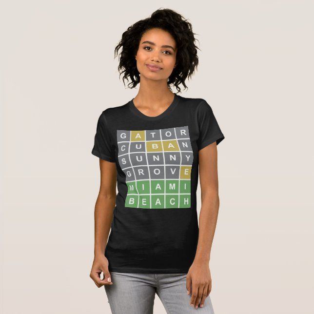 Wordle Puzzle "Miami Beach" shirt (Front Full)
