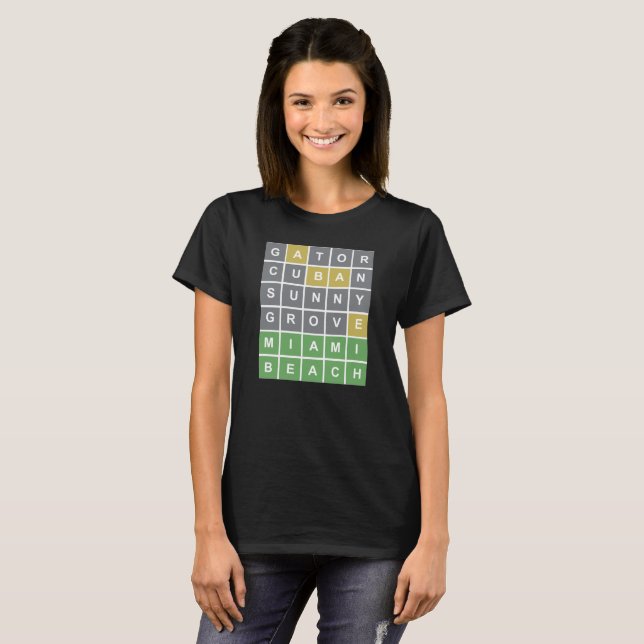 Wordle Puzzle "Miami Beach" shirt 3 (Front Full)