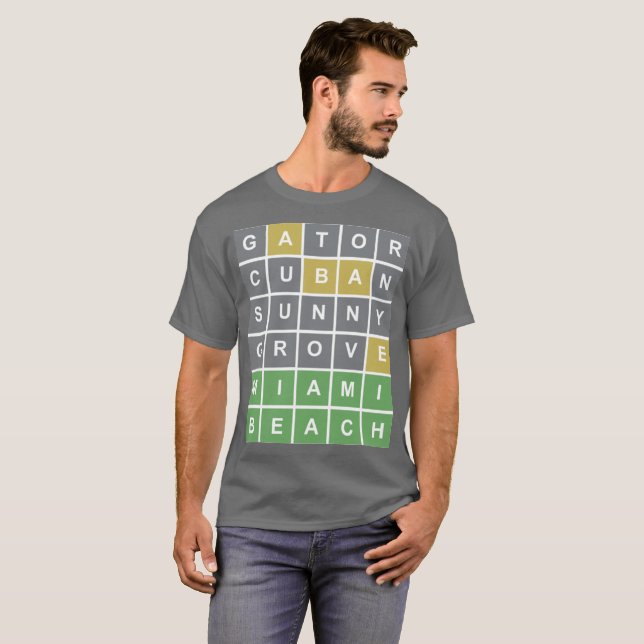 Wordle Puzzle "Miami Beach"  T-Shirt (Front Full)