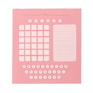 Wordle Scratch Pad Notepad - Pink