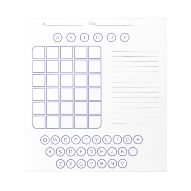 Wordle Scratch Pad Notepad - White (Front)