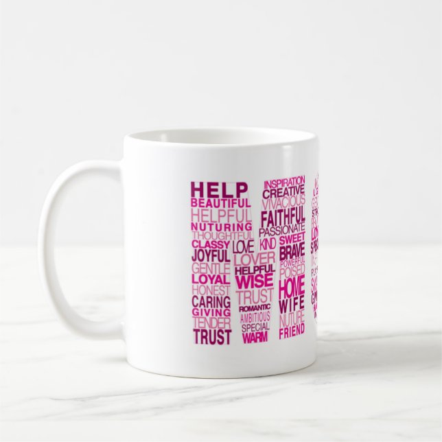 words about mum coffee mug (Left)