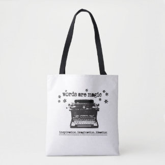 Words Are Magic Vintage Typewriter Tote Bag