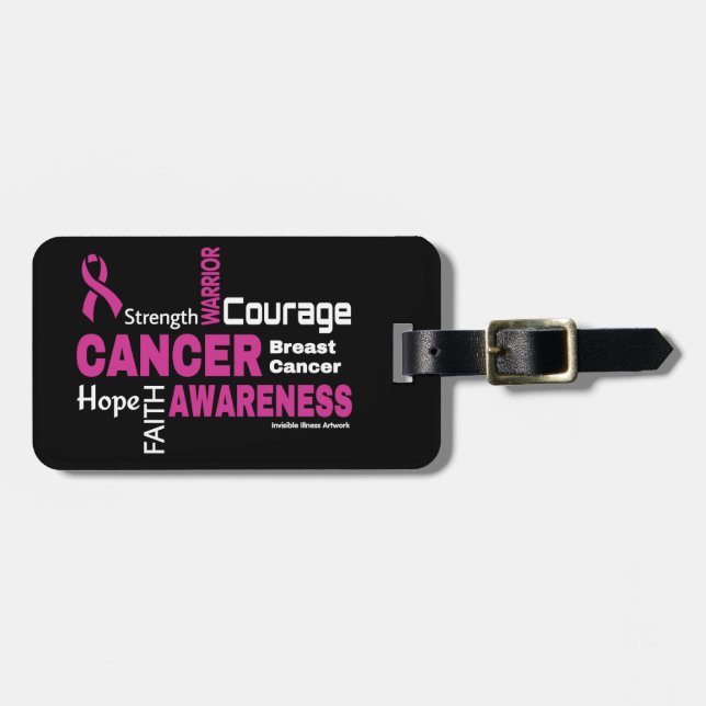 Words...Breast Cancer Luggage Tag (Front Horizontal)