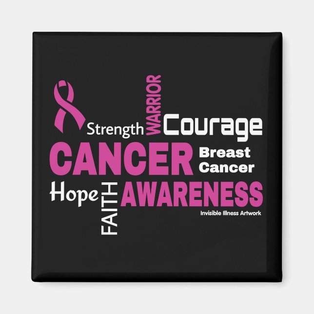 Words...Breast Cancer Magnet (Front)