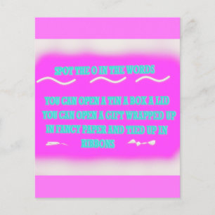 Words design for kids education colours pink