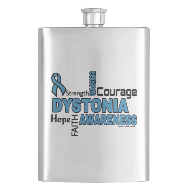 Words...Dystonia Hip Flask (Front)