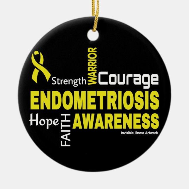 Words...Endometriosis Ceramic Ornament (Front)
