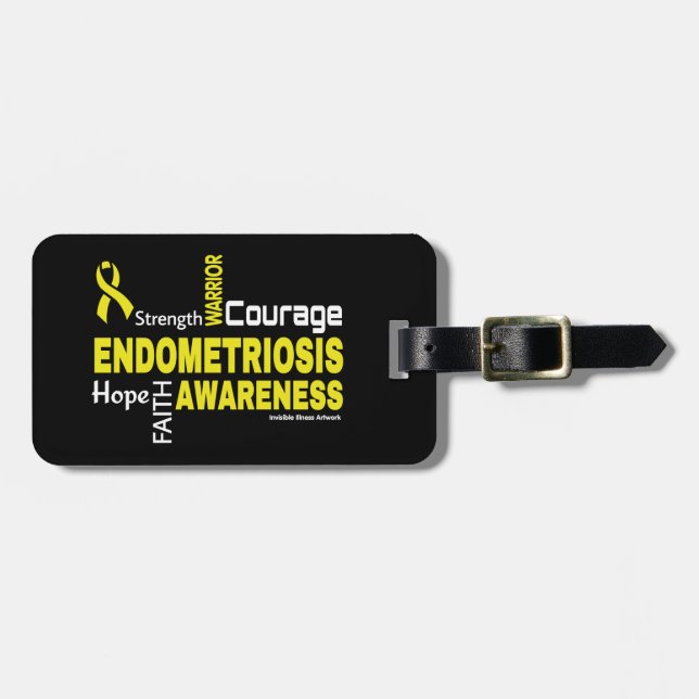 Words...Endometriosis Luggage Tag (Front Horizontal)