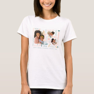 Words for Best Mum Ever Family Photo Collage T-Shirt
