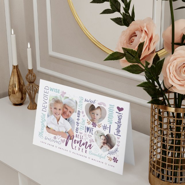 Words for Best Nonna Ever Any Occasion Photo Card (Creator Uploaded)