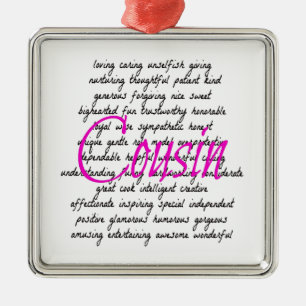 Words for Cousin Metal Tree Decoration