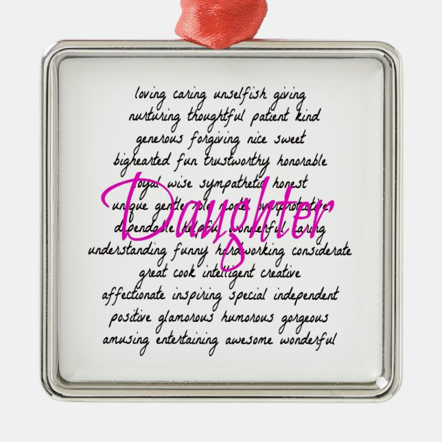 Words for Daughter Metal Tree Decoration (Front)