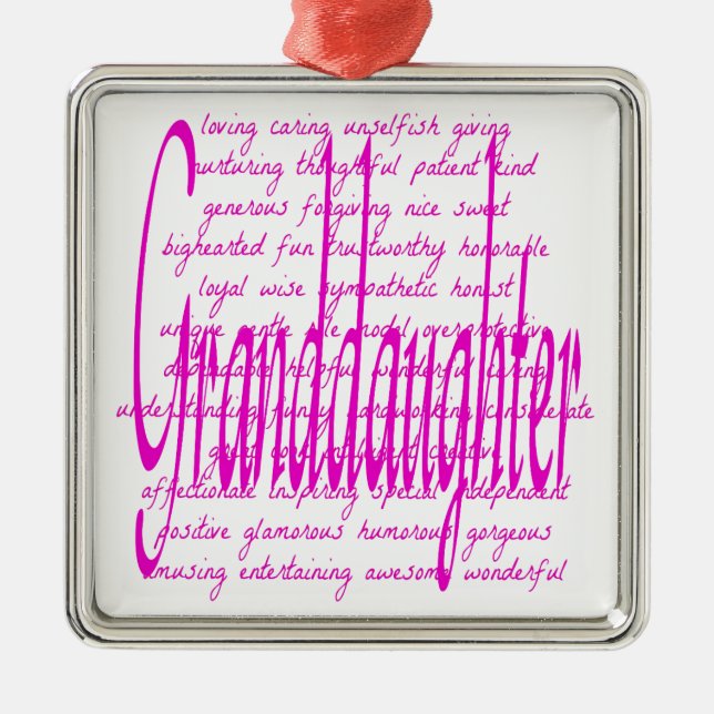 Words for Granddaughter Metal Tree Decoration (Front)