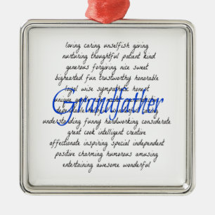 Words for Grandfather Metal Tree Decoration