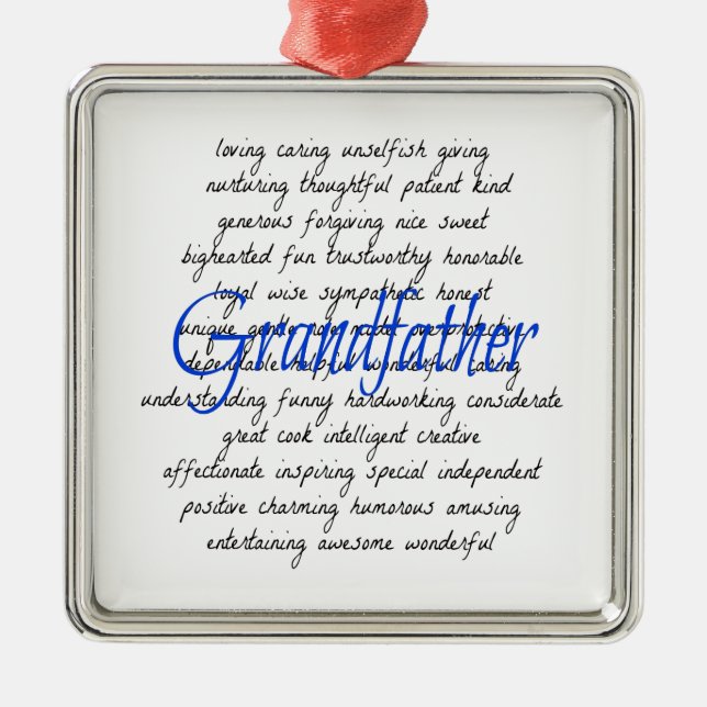 Words for Grandfather Metal Tree Decoration (Front)