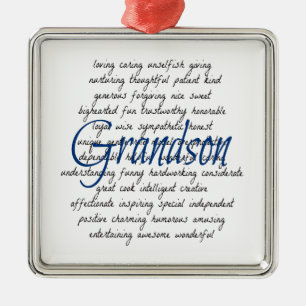 Words for Grandson Metal Tree Decoration