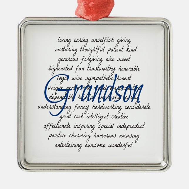 Words for Grandson Metal Tree Decoration (Front)