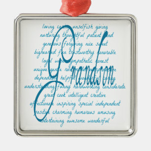 Words for Grandson Metal Tree Decoration