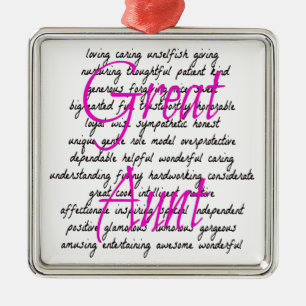 Words for Great Aunt Metal Tree Decoration