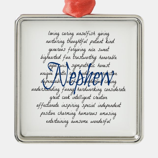 Words for Nephew Metal Tree Decoration (Front)